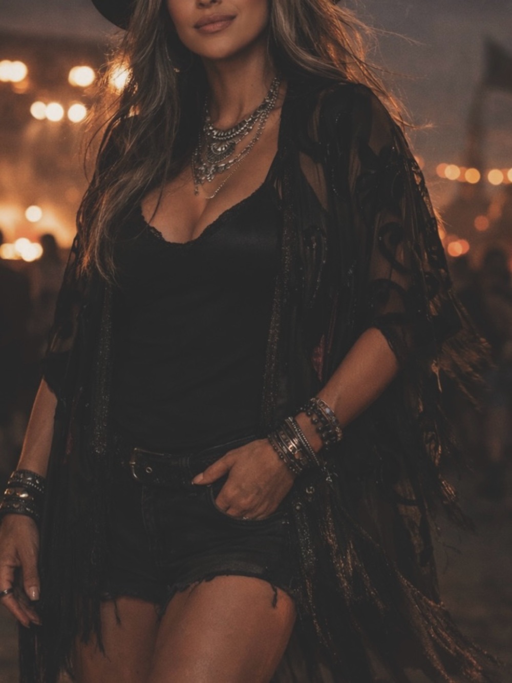 Vintage Sheer Velvet Burnout Poncho | Fringe Hem | Dramatic Evening Layer
